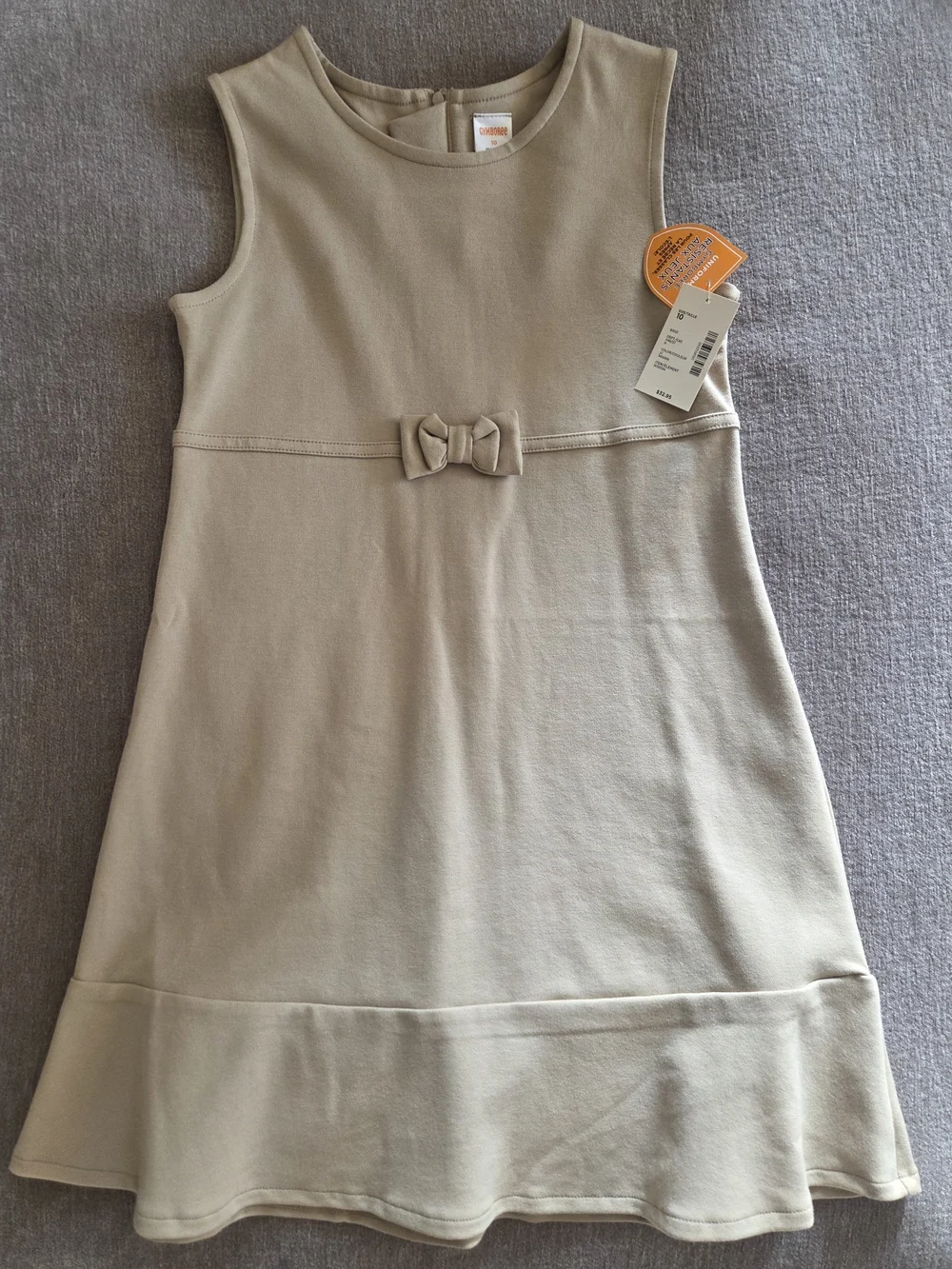 Gymboree Beige Bow-Front Sleeveless Dress